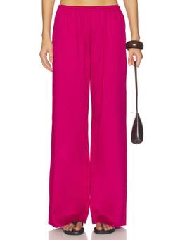 LESET - Yoko Women's Pocket Wide-Leg Palazzo Pants Magenta