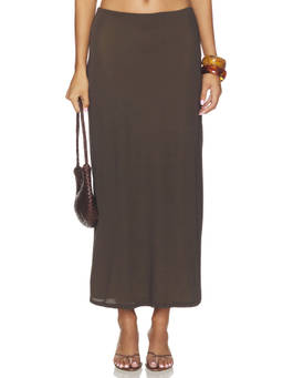 LESET - Women's Reversible Elastic Waist Midi Skirt Multi-Color