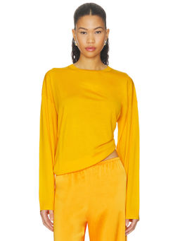 LESET - James Women's Oversized Crew Neck Knit Top Marigold