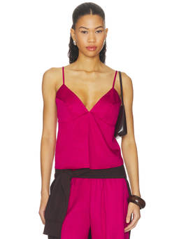 LESET - Yoko Triangle Women's Adjustable Strap Tank Top Magenta