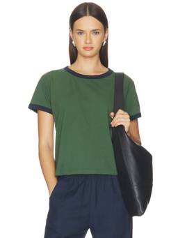 LESET - Margo Women's Ringer Crew Neck T-Shirt Juniper & Midnight
