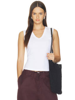 LESET - Nando Female Sleeveless V-Neck Tank Top White