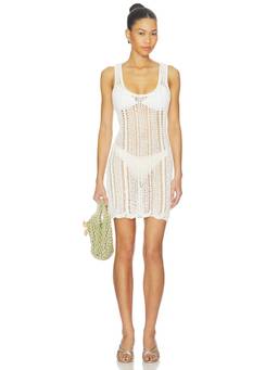 L SPACE - Kairi Women's Sheer Crochet Swim Cover-Up Cream