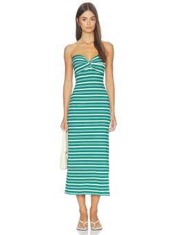L SPACE - Lisette Women's Strapless Rib Knit Midi Dress Green
