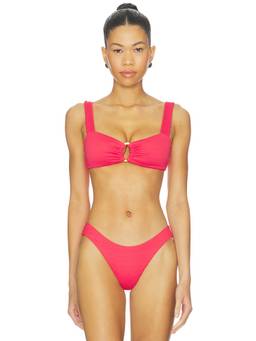 L SPACE - Pucker Willow Women's Padded Pull-On Bikini Top Pink