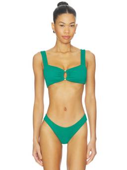 L SPACE - Willow Women's Padded Cut-Out Bikini Top Green