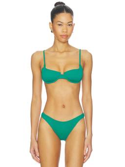 L SPACE - Belle Women's Underwire Bikini Top Green