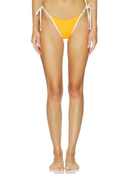 L SPACE - X Salty Blonde Women's Side Tie String Bikini Bottom Yellow
