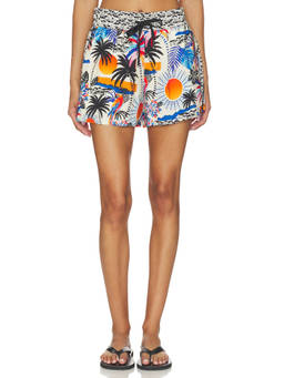 Le Superbe - A Few Palms Women's Drawstring Pull-On Crepe Boxer Shorts Multi-Color