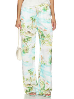 Le Superbe - Mauna Kea Women's Drawstring Pull-On Wide Trousers Blue