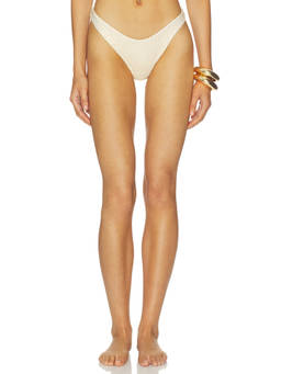 Luli Fama - Sunbaked Women's Textured High Leg Brazilian Bikini Bottom Gold