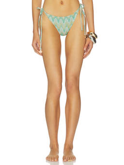 Luli Fama - Lucid Waters Women's Metallic Ruched Back Brazilian Bikini Bottom Multi-Color