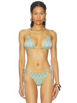 Luli Fama - Lucid Waters Women's Seamless Ring Triangle Bikini Top Multi-Color