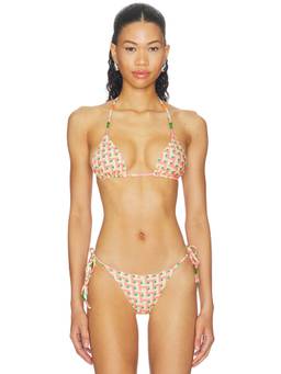 Maaji - Blush Tide Women's Reversible Unpadded Halter Neck Bikini Top Yellow