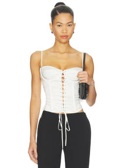 Miaou - Delaney Women's Underwired Boned Corset White