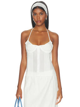 Miaou - Cassandra Women's Unpadded Underwired Halter Neck Bodysuit White