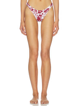Miaou - Rio Women's Ruffle Trim Pull-On Bikini Bottom Red