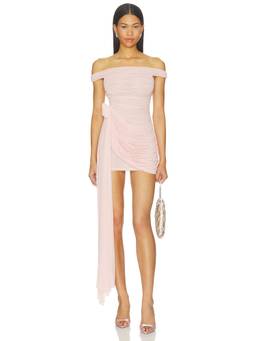 Maygel Coronel - Canto Women's Off-Shoulder Ruched Bodycon Mini Dress Pink