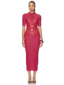 Maygel Coronel - Alma Women's Sheer Jersey Cut-Out Maxi Dress Wine