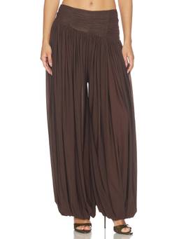 Maygel Coronel - Gravitas Women's Ruched Pull-On Palazzo Pants Brown