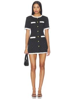 Maude Club - Taylor Women's Polka Dot Button-Down Mini Dress Black