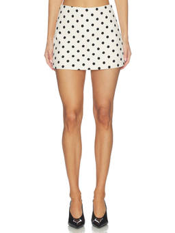 Maude Club - Jones Women's Polka Dot Tweed Mini Skort White