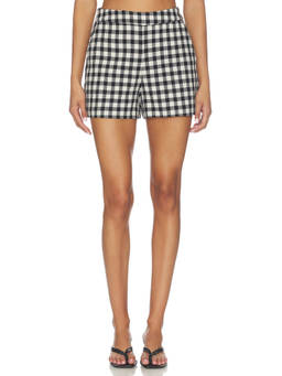 Maude Club - Bianca Women's High-Waist Gingham Shorts Black