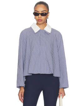 Maude Club - Milton Women's Zippered Poplin Light Jacket Navy Blue