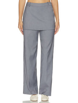Maude Club - Roxy Women's Layered Straight-Leg Trousers Grey