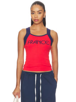 Made Some Sportswear - France Women's Graphic Sleeveless Cotton Tank Top Red