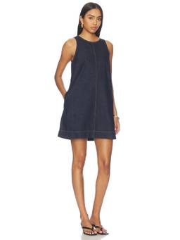 Madewell - Denim Women's Sleeveless Halter Neck Mini Dress Indigo