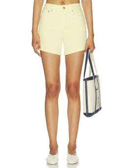 Madewell - Perfect Vintage Women Mid Waist Stretch Denim Shorts Yellow