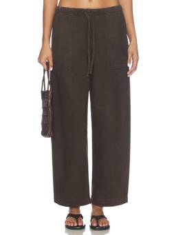 Madewell - Airy Denim Women's Pull-On Barrel-Leg Utility Pants Brown
