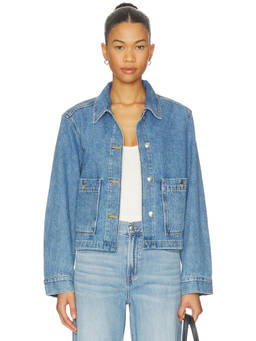 Madewell - Chore Cropped Women's Buttoned Denim Jacket Blue