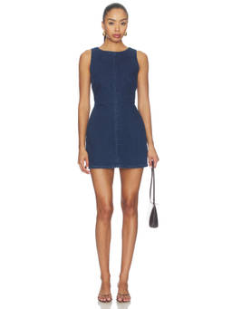 Madewell - Boatneck Women's Denim Mini Skirt Marina Blue