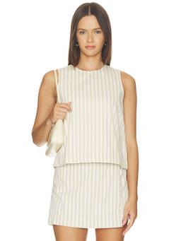 Madewell - Denim Boxy Women's Sleeveless Shell Top Khaki