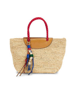 Madewell - Raffia Mini Tote Bag Festival Red Multi