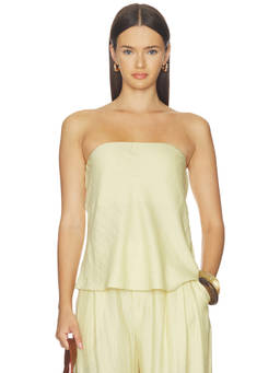 Mother of All - Sana Women's Strapless Linen Blend Top Yellow