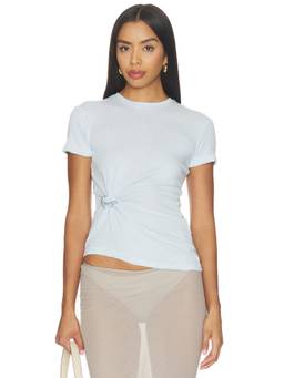 Mother of All - Pepper Ripple Women's Side Knot Crew Neck T-Shirt Light Blue