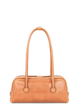 MARGESHERWOOD - Soft Boston Leather Shoulder Bag Brown