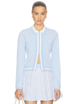 Malbon - X Hvn Daisy Women's Long Sleeve Zip Front Top White