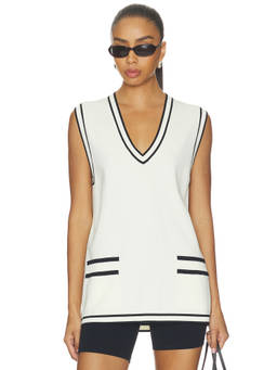 Malbon - Hannelore Women's Sleeveless V-Neck Vest Top Cream