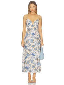 MINKPINK - Lucia Women's Floral Print Strappy Midi Dress Multi-Color