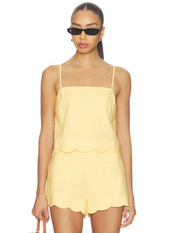 MINKPINK - Grazia Scallop Hem Women's Sleeveless Cami Yellow