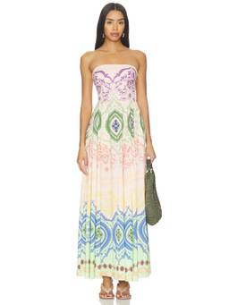 MISA Los Angeles - Maddie Women's Strapless Printed Maxi Dress Multi-Color