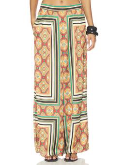 MISA Los Angeles - Selena Women's Elastic Waist Wide-Leg Palazzo Pants Multi-Color