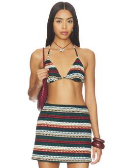 MISA Los Angeles - Sol Women's Unpadded Self-Tie Strap Bikini Top Multi-Color