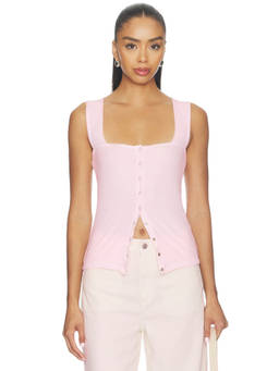 Michael Lauren - x REVOLVE Women's Snap Front Sleeveless Square Neck Tank Top Pink