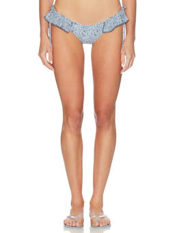 Montce - Uno Women's Ruffle Bow Tie-Side Bikini Bottom Blue