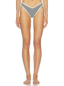 Montce - Lulu Women's Seersucker Pull-On Bikini Bottom Black